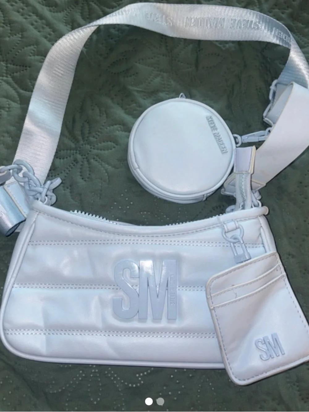 Steve Madden light blue Quilted Crossbody with Coin Pouch and Card Holder